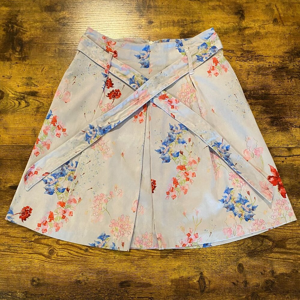 Orsay Gray Pleated Floral Print Skirt